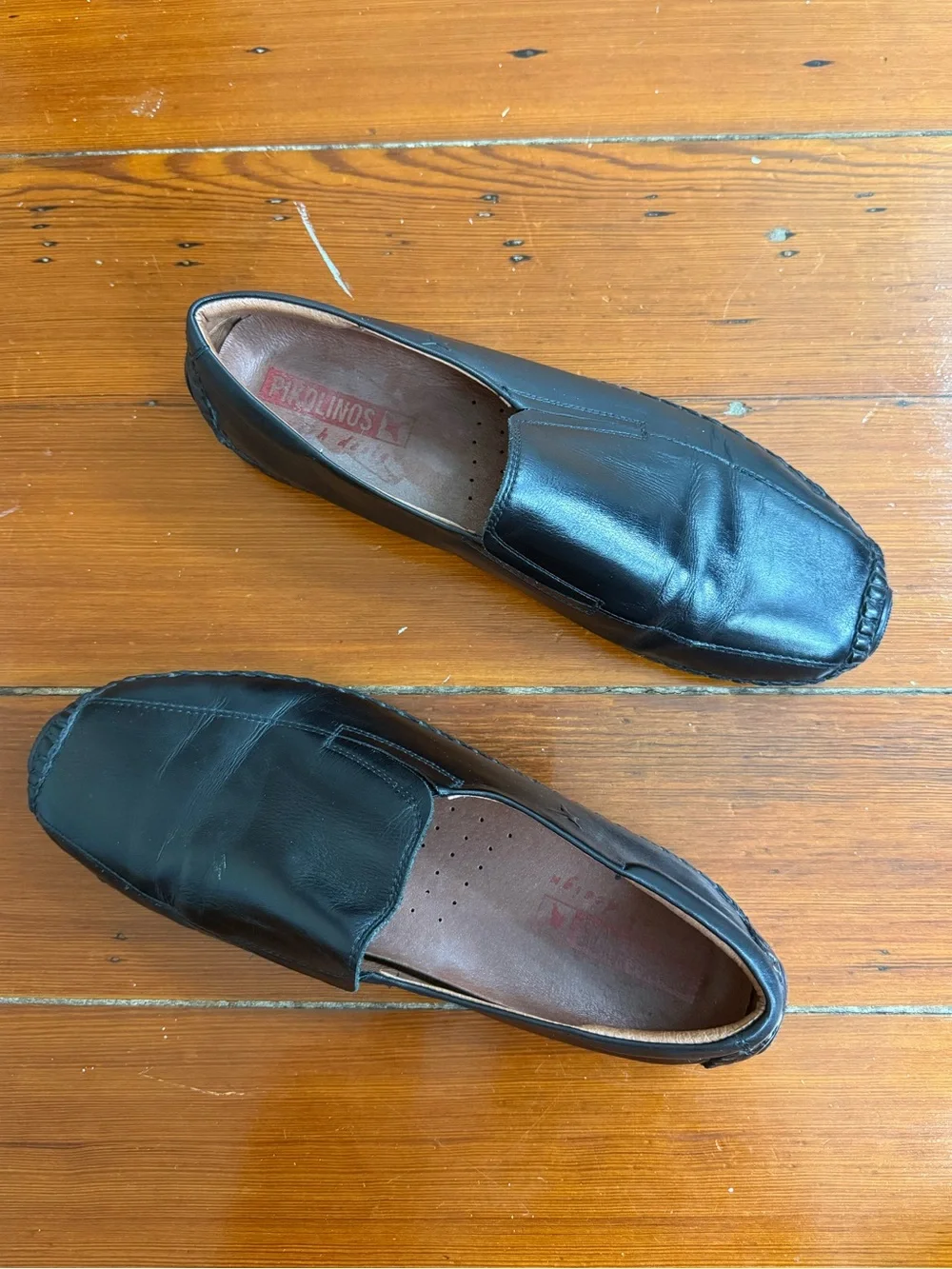 Pikolinos Jerez Men's Black Leather Driving Moccasins Sz 43 US 10 🧡🍄